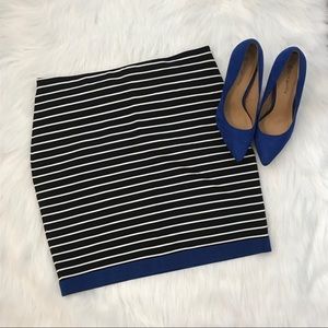 Ann Taylor Black White Blue Skirt
